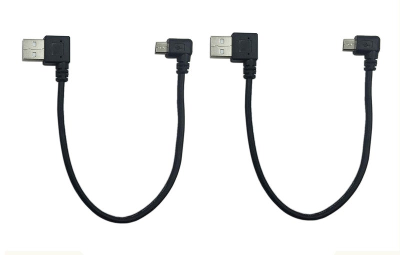 CERRXIAN 9Inch Micro USB Cable Combo Right Angle Micro USB 5 Pin Male to USB 2.0 Type A Right Angle Male Data Sync and Charge Cable (Black)(2-Pack,RR) - Image 1